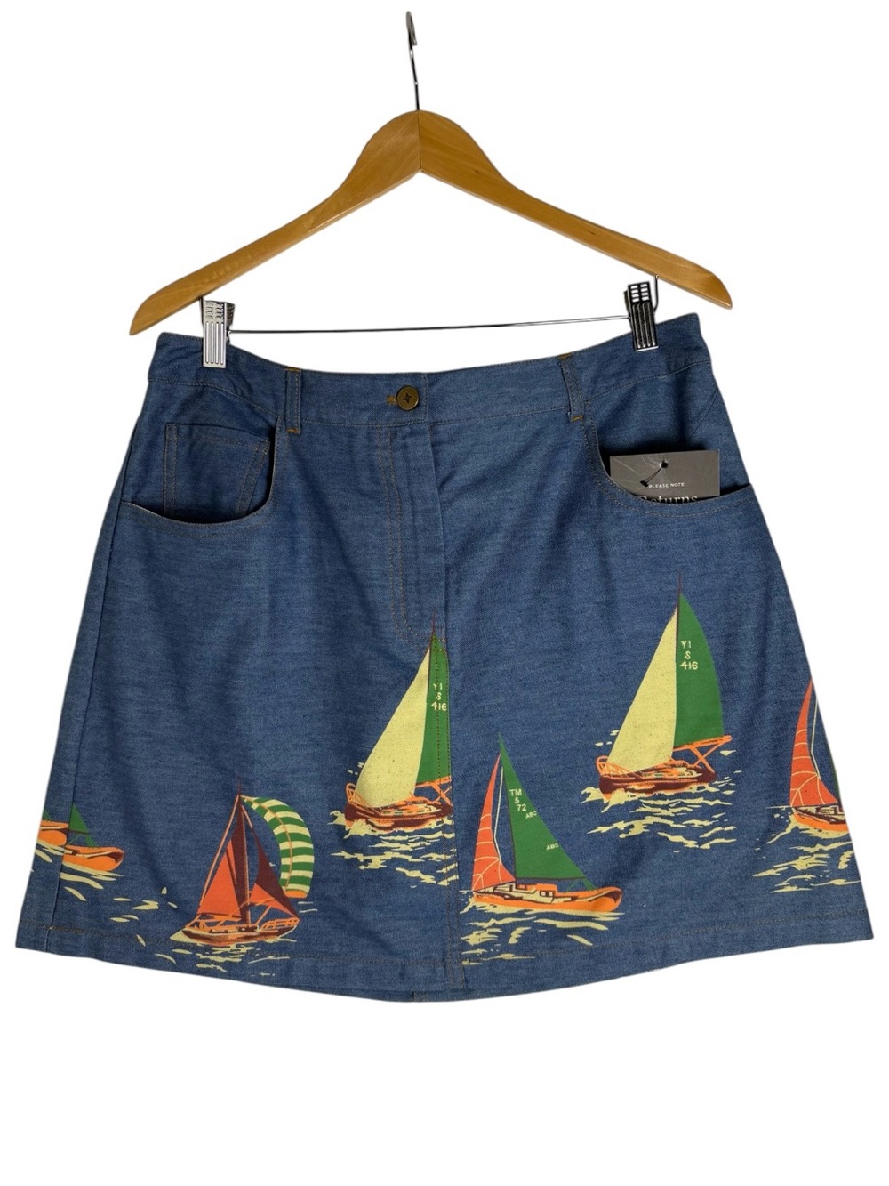 Tuckernuck Newport Regatta Denim Pippa Mini Skirt Size XL NWT